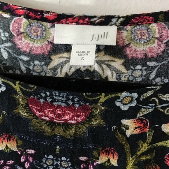 J. Jill Womens Dark Romantic Whimsical Floral Long Tunic Top Small Whimsygoth - Picture 4 of 9